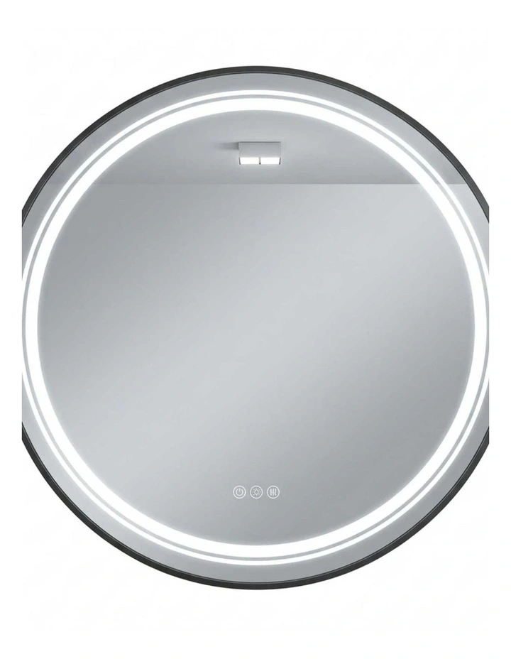 Silver Round Led Bathroom Mirror Dimmable Anti Fog Backlit Wall Mounted image 1