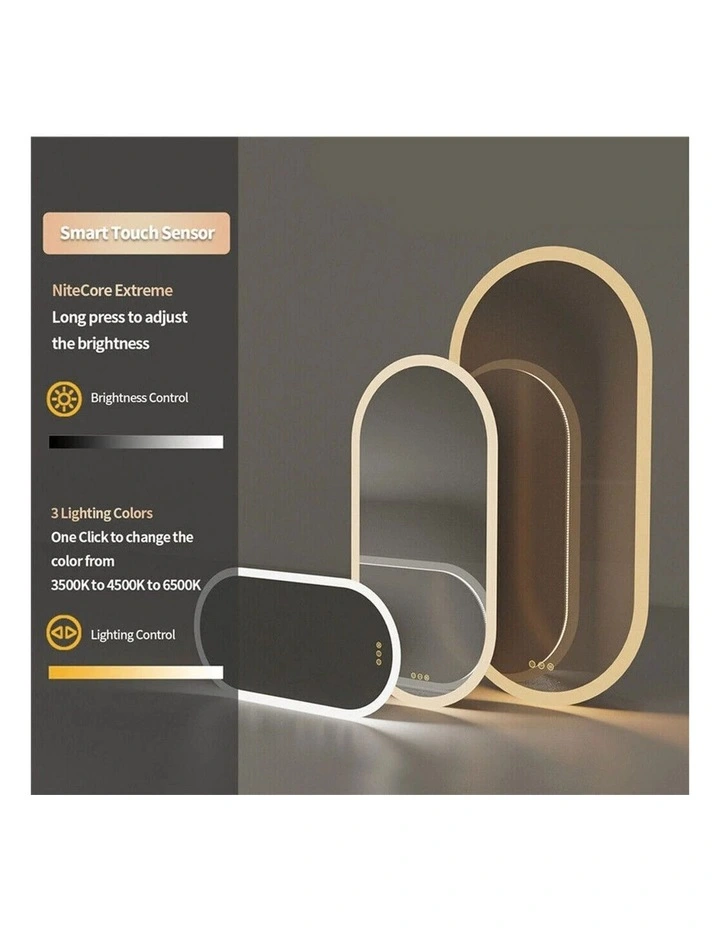 Silver LED Bathroom Mirror Anti Fog Dimmable Waterproof Design image 5