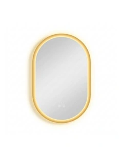 Silver White Oblong Led Bathroom Mirror Soft Backlit Anti Fog Dimmable Control