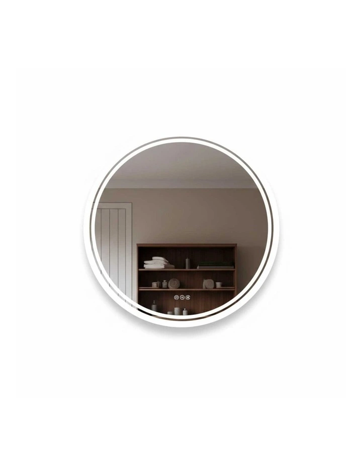 Silver Round LED Mirror Anti Fog Backlit Touch Bathroom Vanity Light image 1