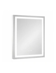Silver Led Bathroom Mirror Bluetooth Speaker Anti Fog Touch Wall Mounted