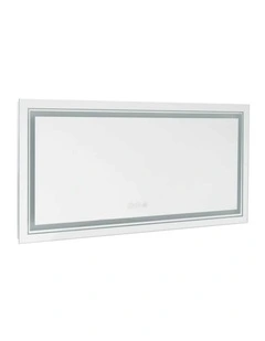 Silver LED Bathroom Mirror Front Backlit Anti Fog 1510x780 Design