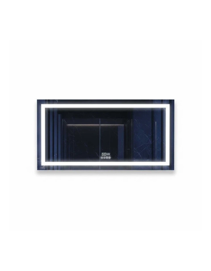 Silver Large Bluetooth LED Bathroom Mirror With Smart Display Lighting image 1