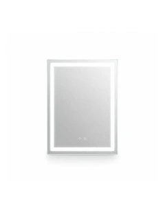 Silver Rectangle LED Bathroom Mirror With Anti-Fog Touch Control 600x800mm