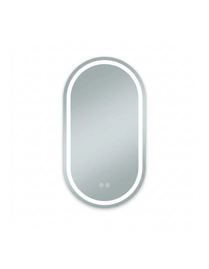 Silver White Large Oval Led Bathroom Mirror Backlit Anti Fog Dimmable Touch Control image 1