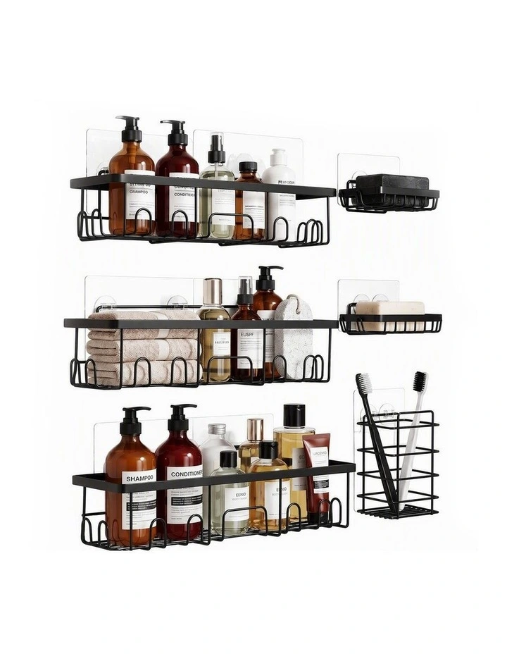 Artiss Shower Caddy Metal Bathroom Organiser Rust Resistant 6 Pack image 1
