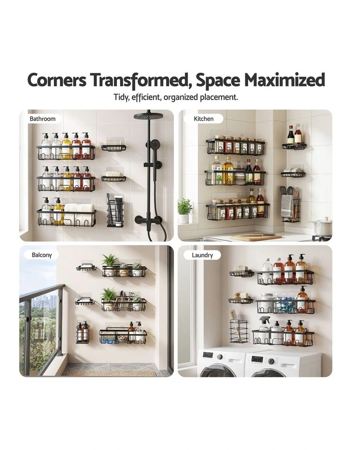 Artiss Shower Caddy Metal Bathroom Organiser Rust Resistant 6 Pack image 4