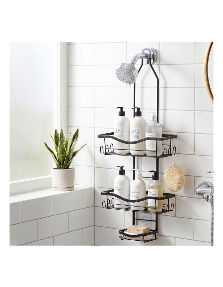 Artiss Shower Caddy Hanging Bathroom Organiser Over Head Black image 6