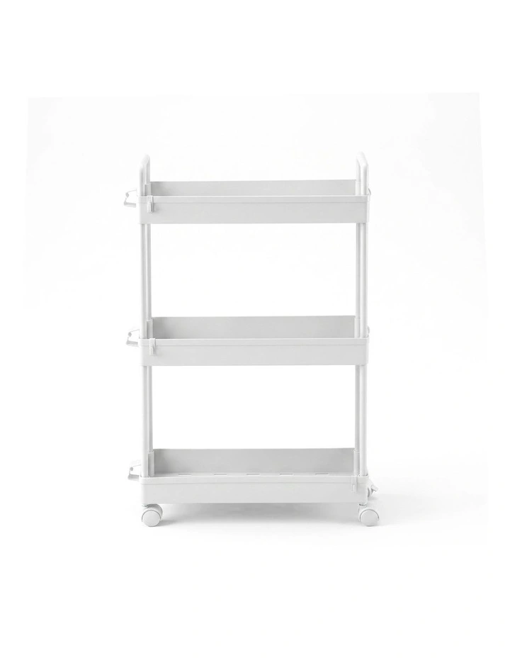 Artiss 3 Tier Slim Storage Trolley Narrow Utility Organiser Rack White image 3