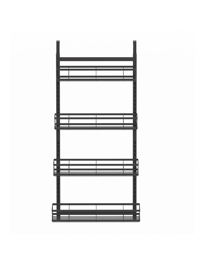 Artiss Over Door Bathroom Rack Hanging Organiser 4 Tier No Drill 91cm Black image 3