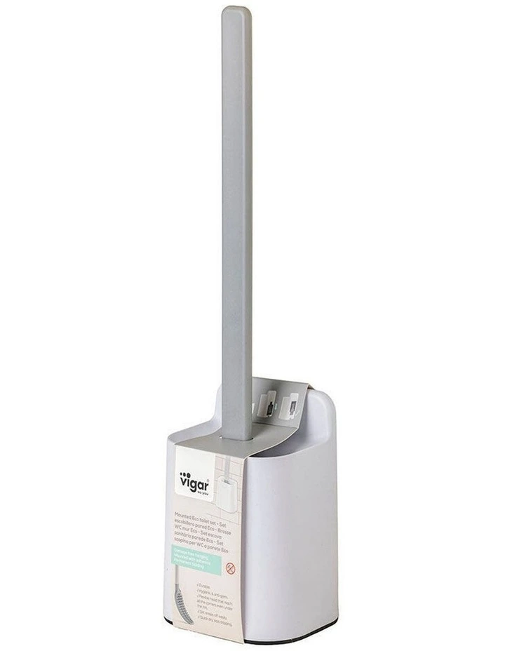 Vigar Essential Eco Wall Mounted Toilet Brush Holder Set White image 5