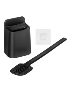 Vigar Essential Eco Wall Mounted Toilet Brush Holder Set Black
