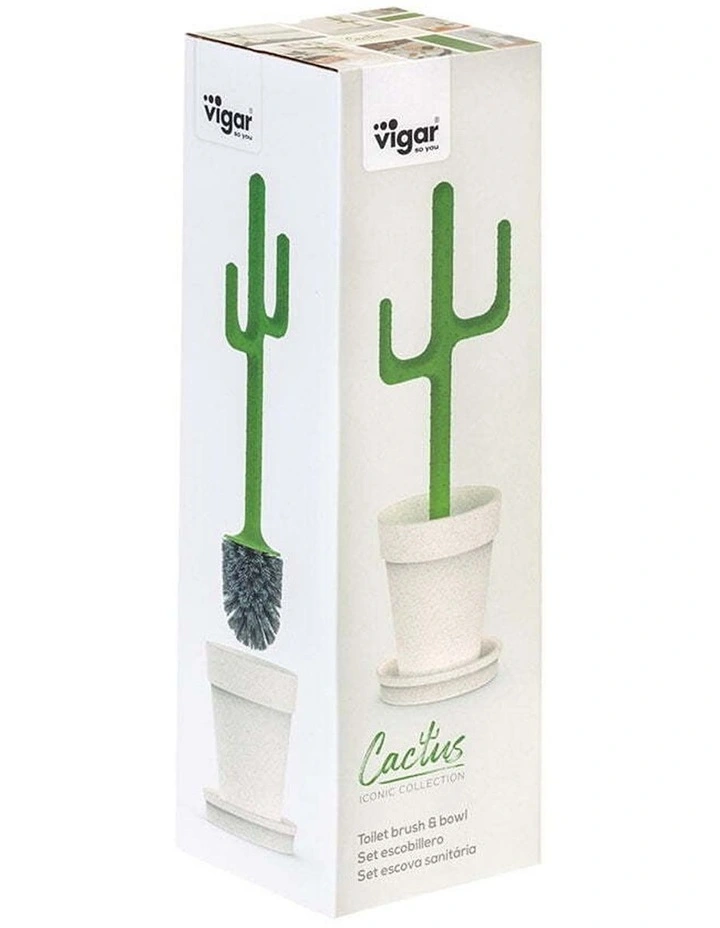 Vigar Cactus Toilet Cleaner Brush With Holder Bathroom Accessory Set image 3