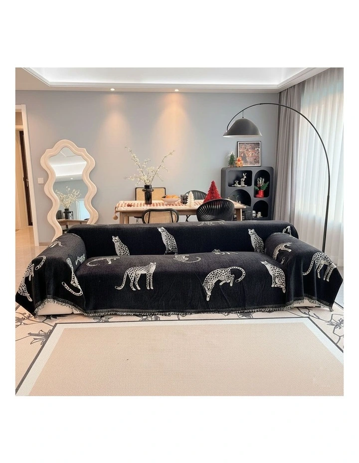 Three-Seater Sofa Cover 180x340cm in Black image 2