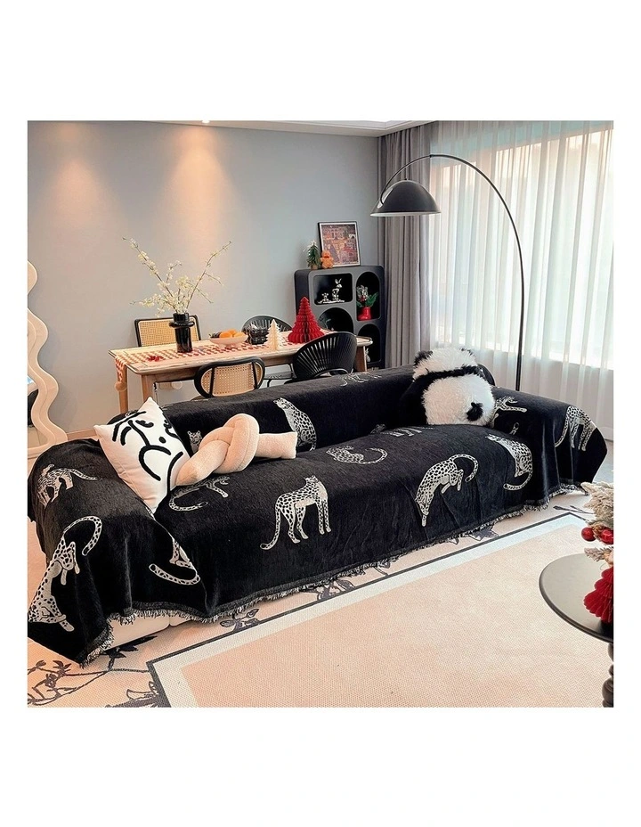 Three-Seater Sofa Cover 180x340cm in Black image 3