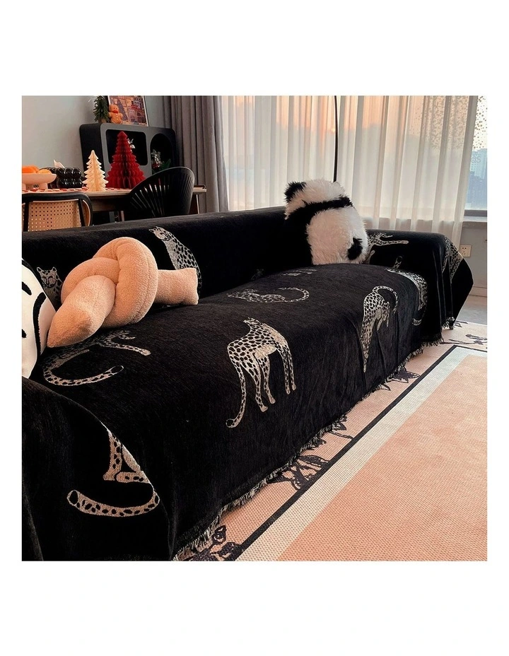 Three-Seater Sofa Cover 180x340cm in Black image 4