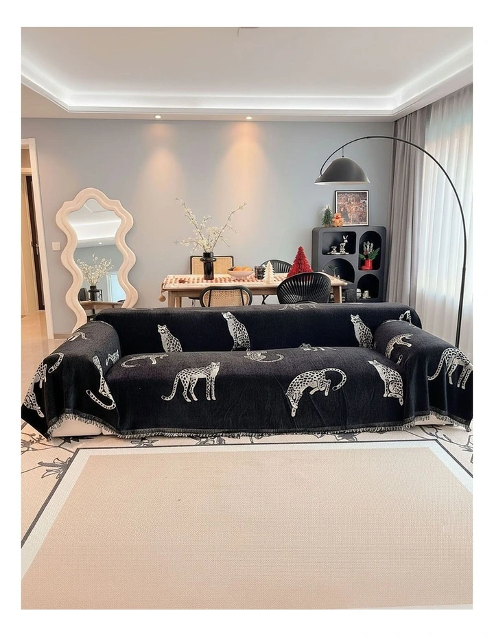 Four-Seater Sofa Cover 180x420cm in Black image 2