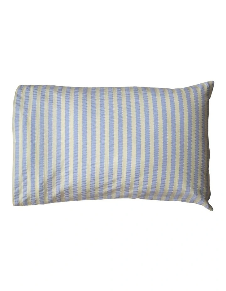 Butter Blue Seersucker Standard Pillowcase Set image 1