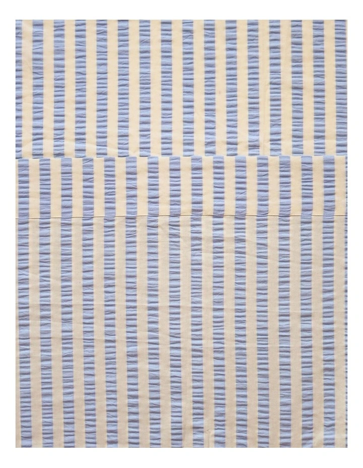 Butter Blue Seersucker Flat Sheet image 1
