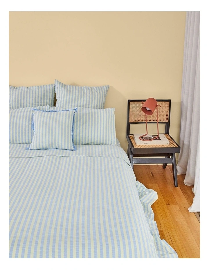 Butter Blue Seersucker Flat Sheet image 4