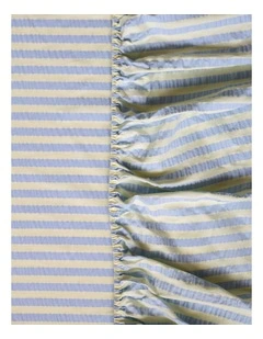 Butter Blue Seersucker Fitted Sheet