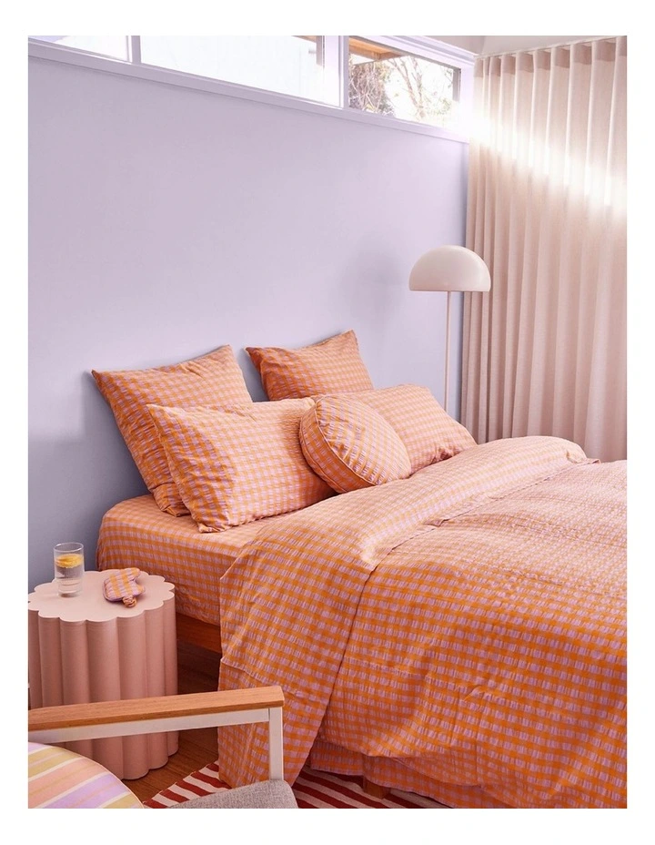 Kumquat Bloom Seersucker Standard Pillowcase Set image 4