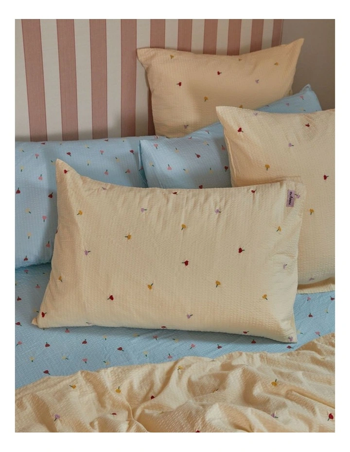 Forget Me Not Embroidered Standard Pillowcase Set image 2