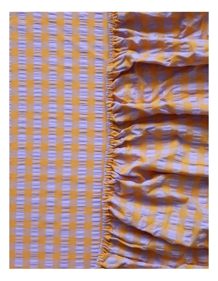 Kumquat Bloom Seersucker Fitted Sheet image 1