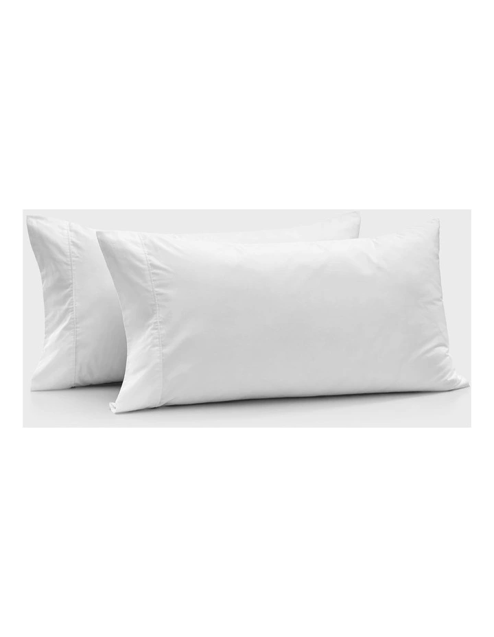 400TC Premium Cotton Sateen King Pillowcase St of 2 in White image 5