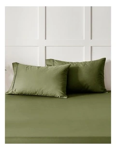 400 thread Count Premium Cotton Sateen Standard Pillowcase Set of 2 in Olive