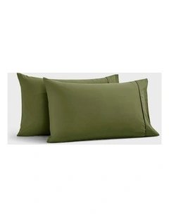 400 thread Count Premium Cotton Sateen Standard Pillowcase Set of 2 in Olive