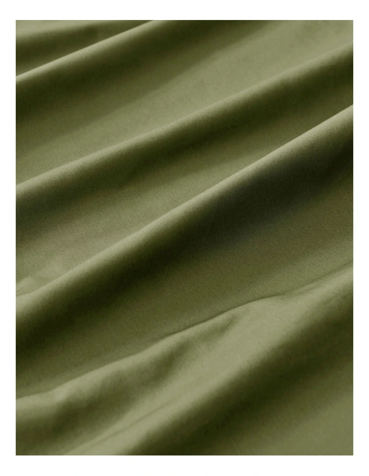 400 thread Count Premium Cotton Sateen Standard Pillowcase Set of 2 in Olive image 3