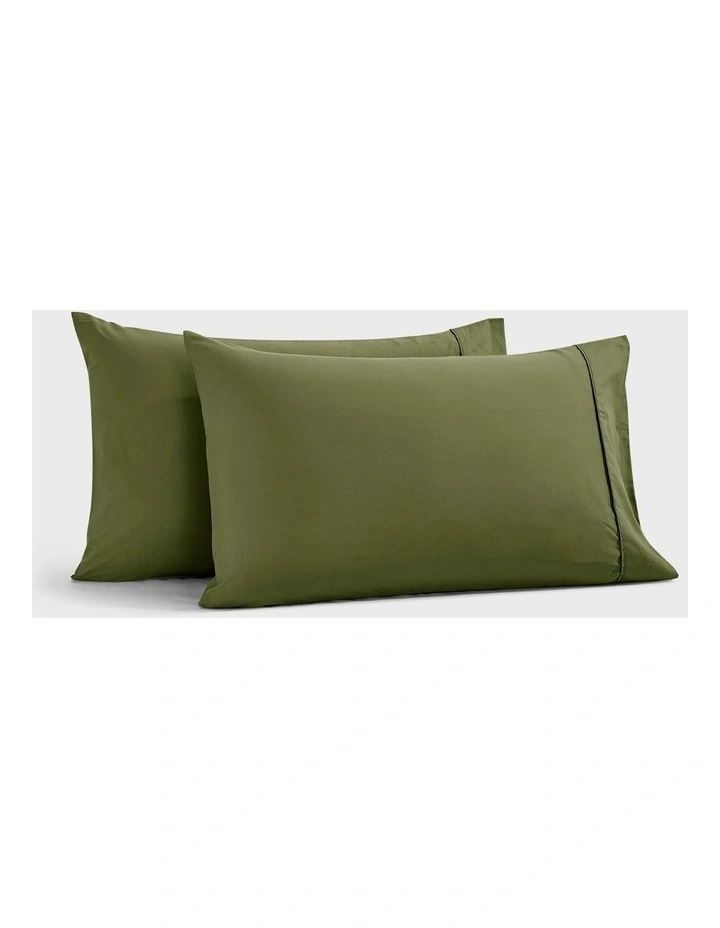 400 thread Count Premium Cotton Sateen Standard Pillowcase Set of 2 in Olive image 7