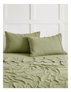 Bonnie Washed Cotton Standard Pillowcase Set of 2 in Olive