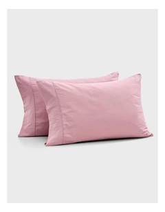 Bonnie Washed Cotton Standard Pillowcase Set of 2 in Pink Pearl