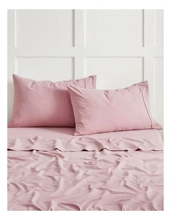 Bonnie Washed Cotton Standard Pillowcase Set of 2 in Pink Pearl