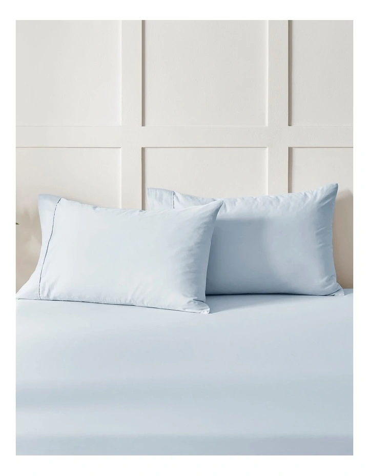 400 Thread Count Premium Cotton Sateen Standard Pillowcase Set of 2 in Sky image 1