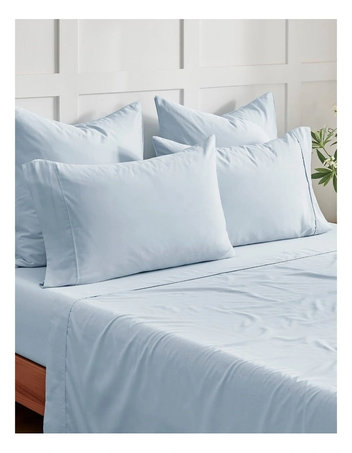 400 Thread Count Premium Cotton Sateen Standard Pillowcase Set of 2 in Sky image 5