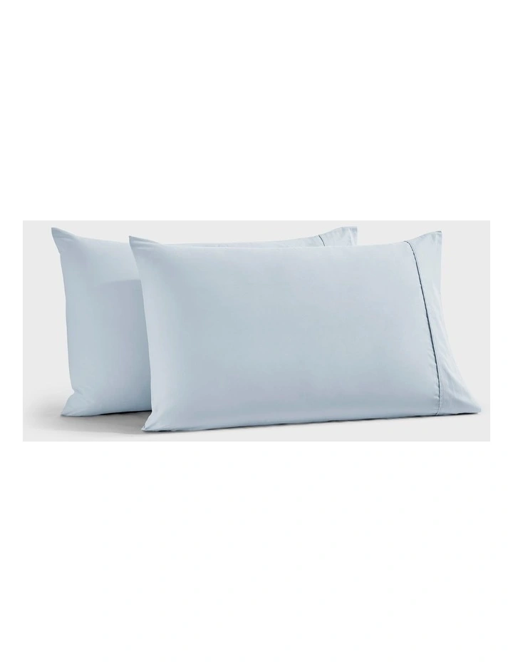 400 Thread Count Premium Cotton Sateen Standard Pillowcase Set of 2 in Sky image 7