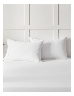 400TC Premium Cotton Sateen Standard Pillowcase Twin Pack in White