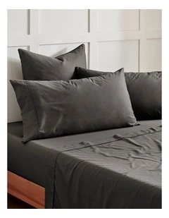 400TC Premium Cotton Sateen King Pillowcase Twin Pack in Charcoal