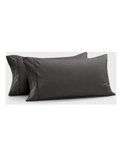400TC Premium Cotton Sateen King Pillowcase Twin Pack in Charcoal