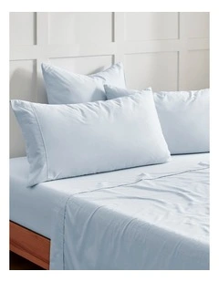 400TC Premium Cotton Sateen King Pillowcase Twin Pack in Sky