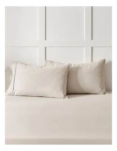 400TC Premium Cotton Sateen Standard Pillowcase Twin Pack in Oatmeal