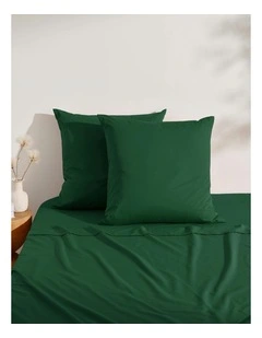 250TC Cotton & Recycled Polyester Blend European Pillowcase Twin Pack in Hunter Green