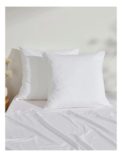 250TC Cotton & Recycled Polyester Blend European Pillowcase Twin Pack in White