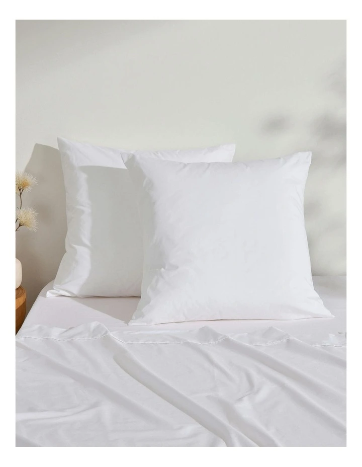 250TC Cotton & Recycled Polyester Blend European Pillowcase Twin Pack in White image 1