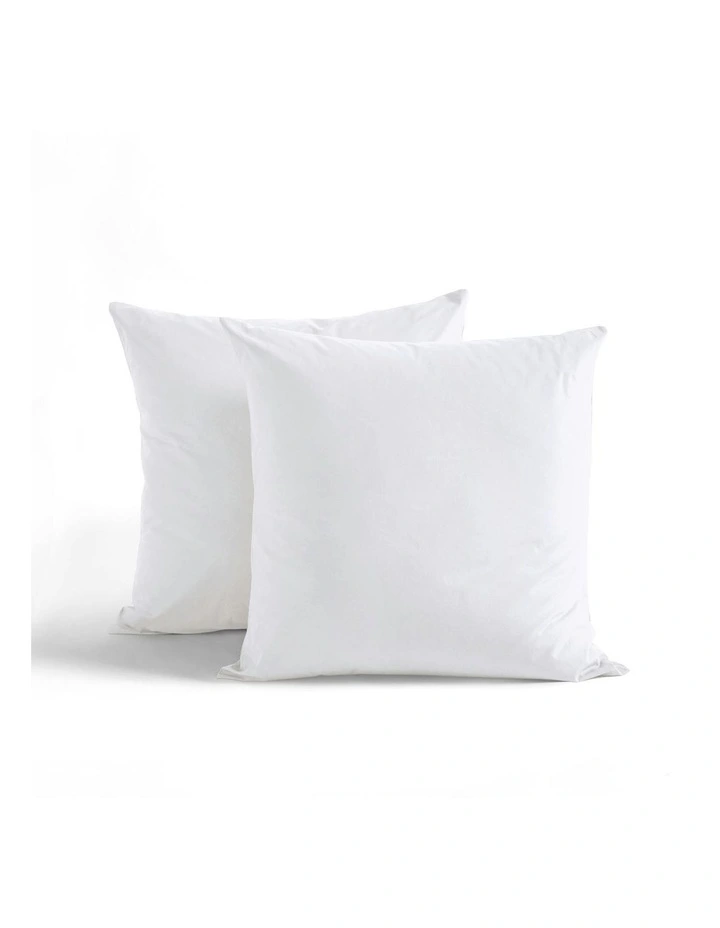 250TC Cotton & Recycled Polyester Blend European Pillowcase Twin Pack in White image 2
