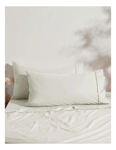 250TC Cotton & Recycled Polyester Blend King Pillowcase Twin Pack in Silver Grey