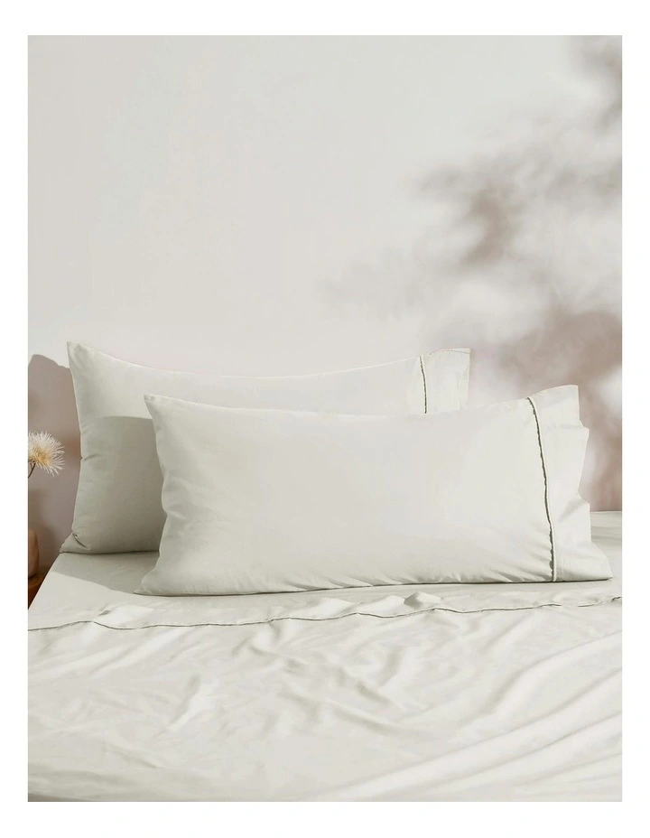 250TC Cotton & Recycled Polyester Blend King Pillowcase Twin Pack in Silver Grey image 1